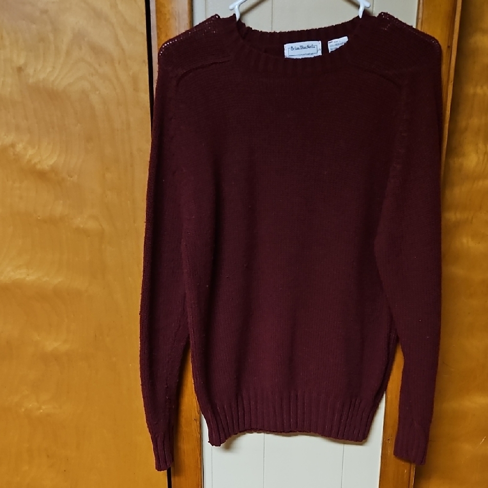 Vintage Men's Burgundy Crewneck Sweater